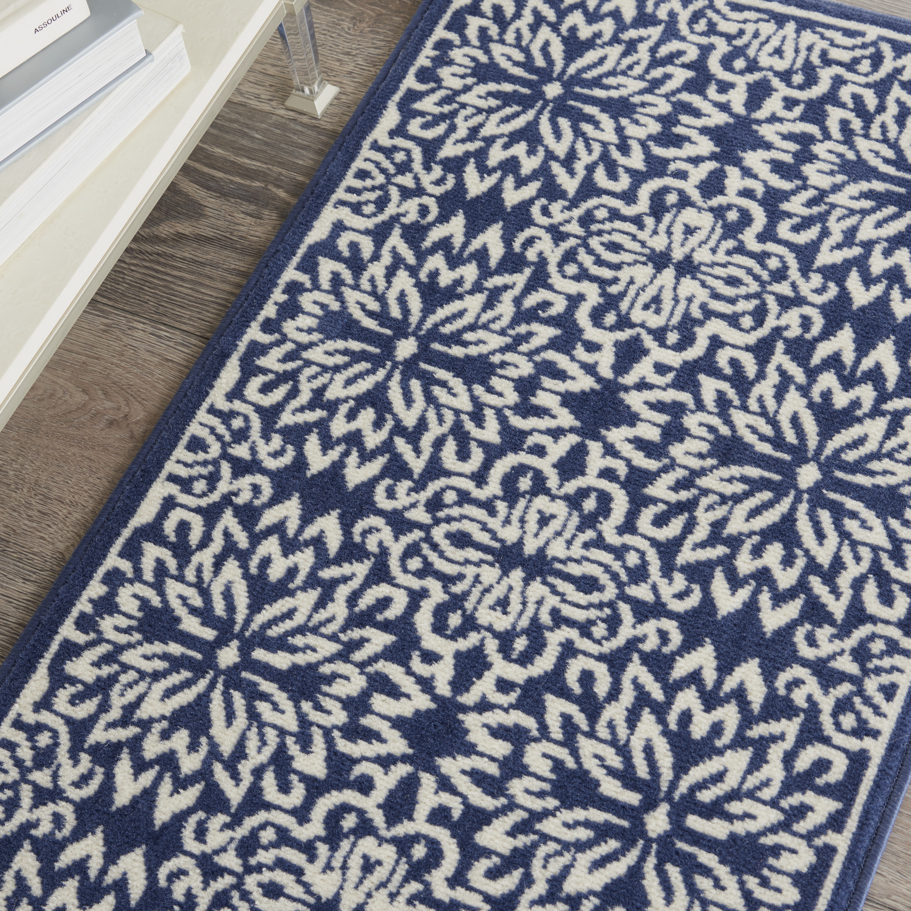 Nourison Jubilant 2' x 4' Navy Ivory Farmhouse Indoor Rug