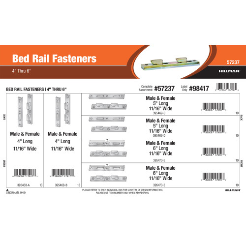 Bed Rail Fasteners Assortment (4