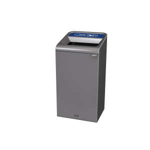 Rubbermaid Commercial, Configure™, Mixed Recycling, 23 gal, Metal, Gray, Square, Receptacle