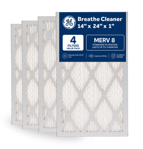 HVAC Furnace Filters 14x24x1 MERV 8 (4 Pack)