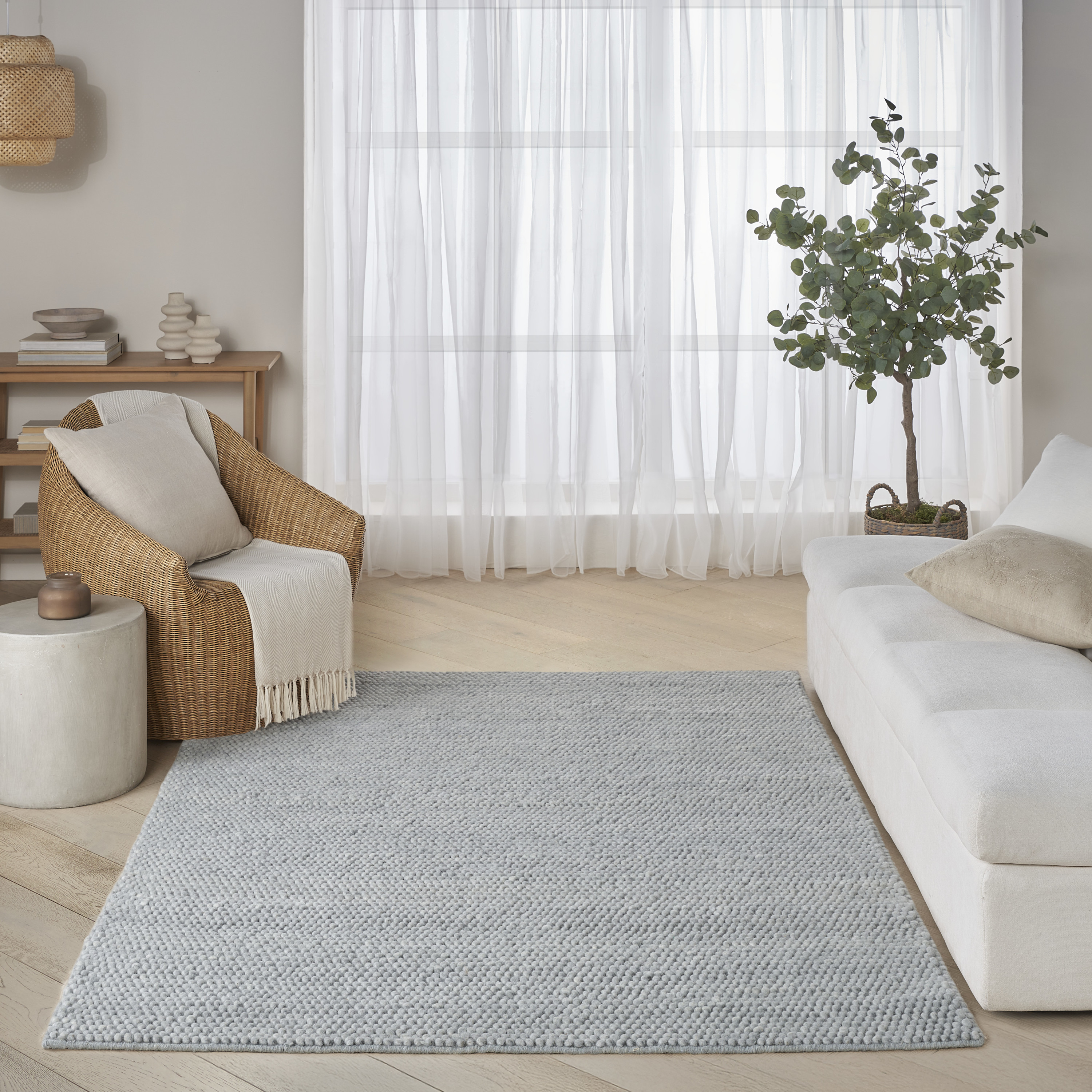 DKNY Pure Knots 5'3" x 7'3" Denim Modern Indoor Rug