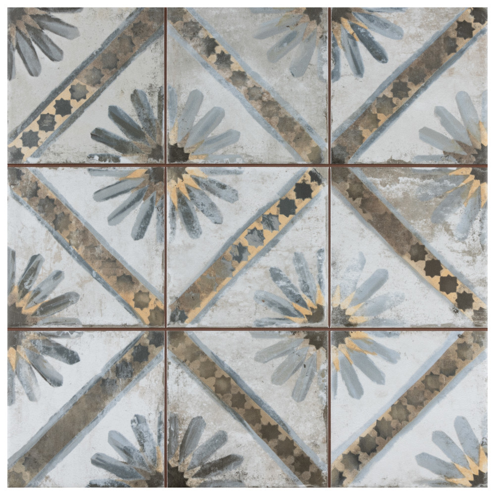 Harmonia Kings Marrakech Blue 13 in. x 13 in. Ceramic Floor and Wall Tile