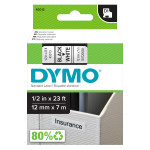 DYMO Standard D1 Labeling Tape for LabelManager Label Makers, Black Print on White Tape, 1/2'' W x 23' L, 1 Cartridge SAN45013