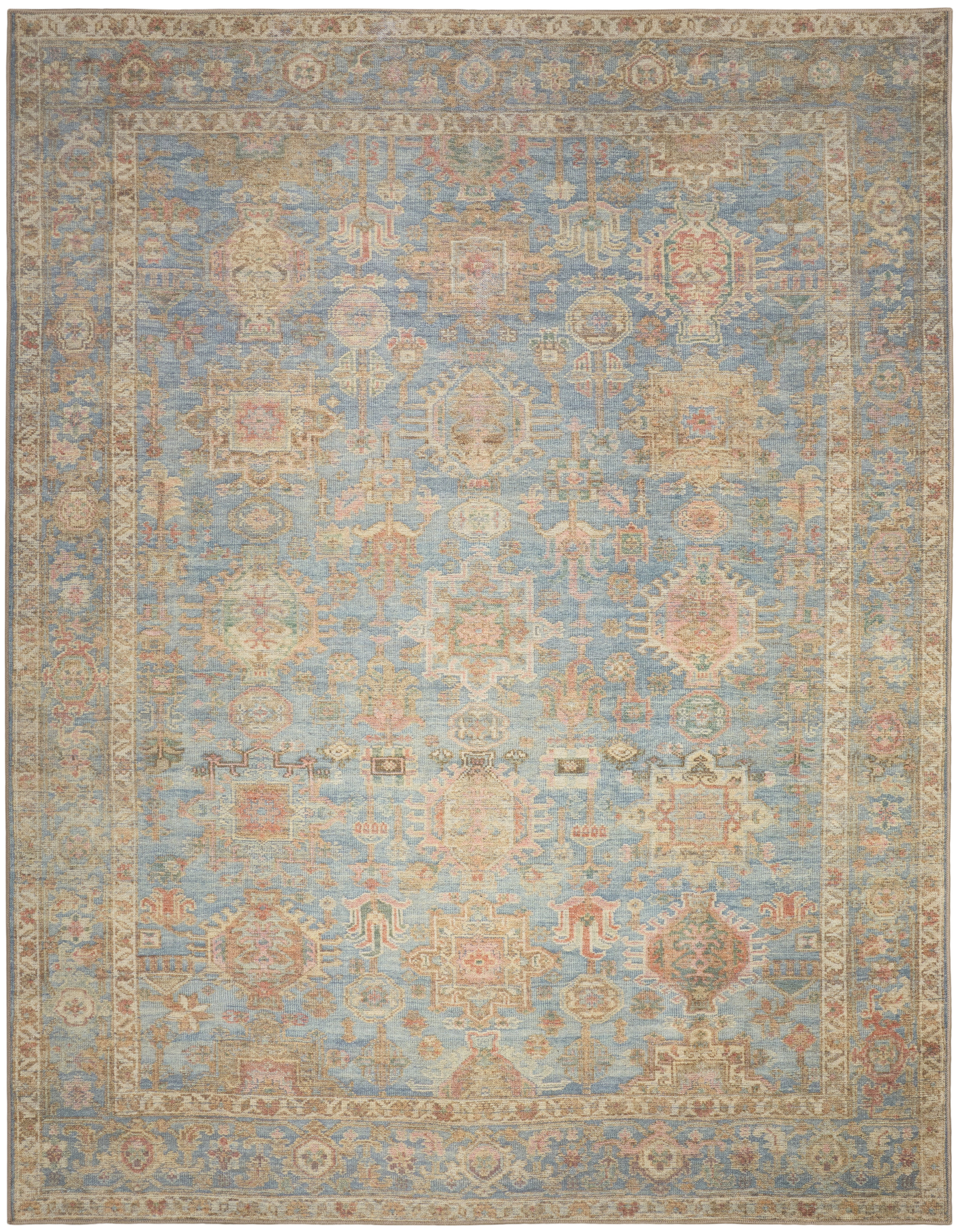 Nourison Vintage Washables 9'10" x 13'2" Navy Multicolor Vintage Indoor Rug