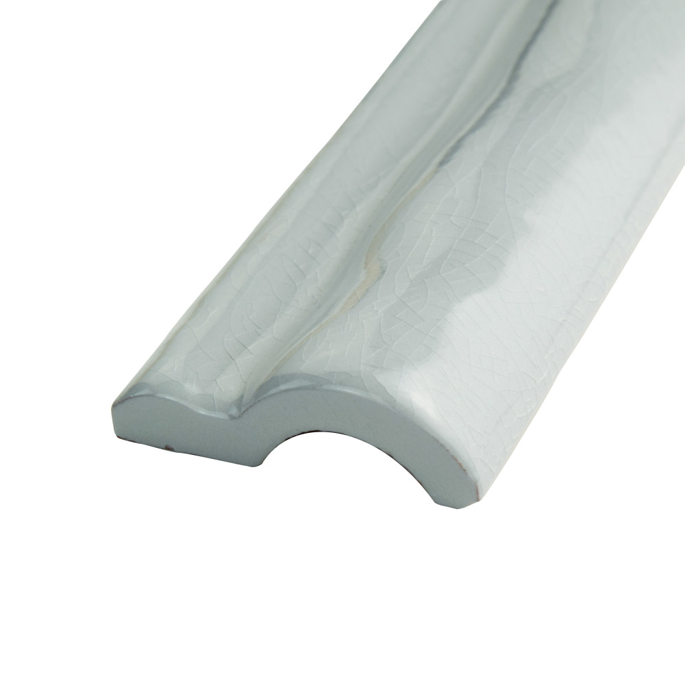 Antic Craquelle Moldura Gris Soho 2 in. x 6 in. Ceramic Wall Trim
