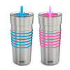 HydraTrak 20 ounce Vacuum Insulated Stainless Steel Tumbler, Stainless Steel with Blue Rings slideshow image 4 HydraTrak 20 ounce Vacuum Insulated Stainless Steel Tumbler, Stainless Steel with Blue Rings slideshow image 4