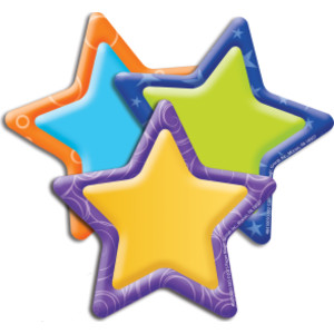 Color My World Stars Assorted Paper Cut Outs, Pack of 36
