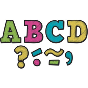 Chalkboard Brights Bold Block 3" Magnetic Letters, 55 Pieces