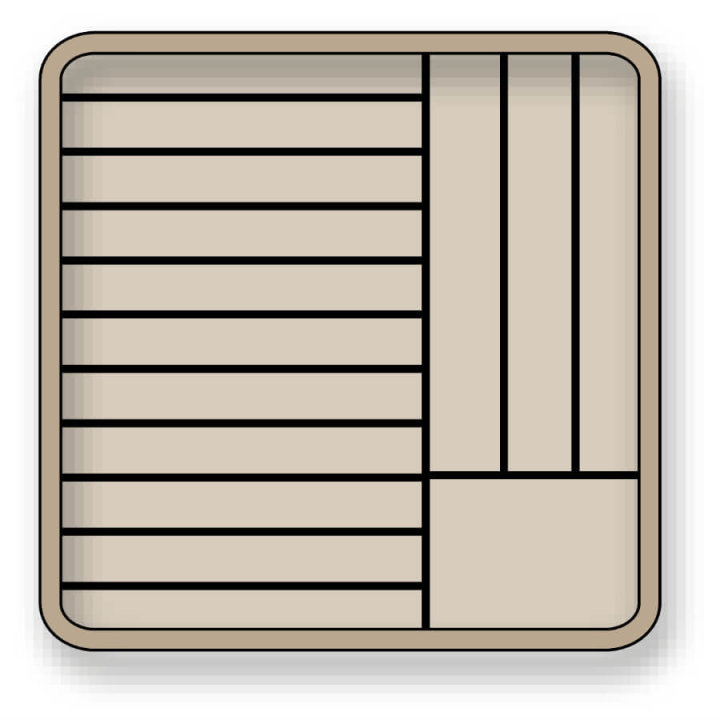 Cestas para platos de polipropileno en color beige para 14 platos de 27 a 31 centímetros