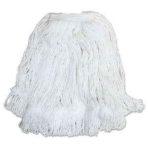 Boardwalk, Pro Loop Rayon Looped-End Wet Mop Head with 1.3" Headband, #32, White