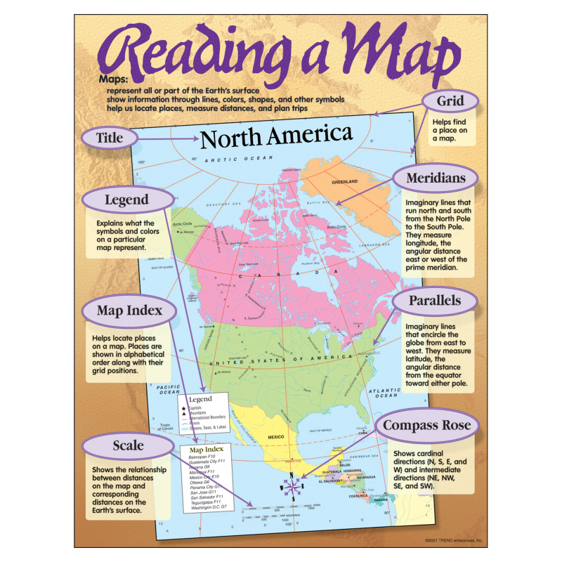 Reading a Map Learning Chart, 17" x 22"