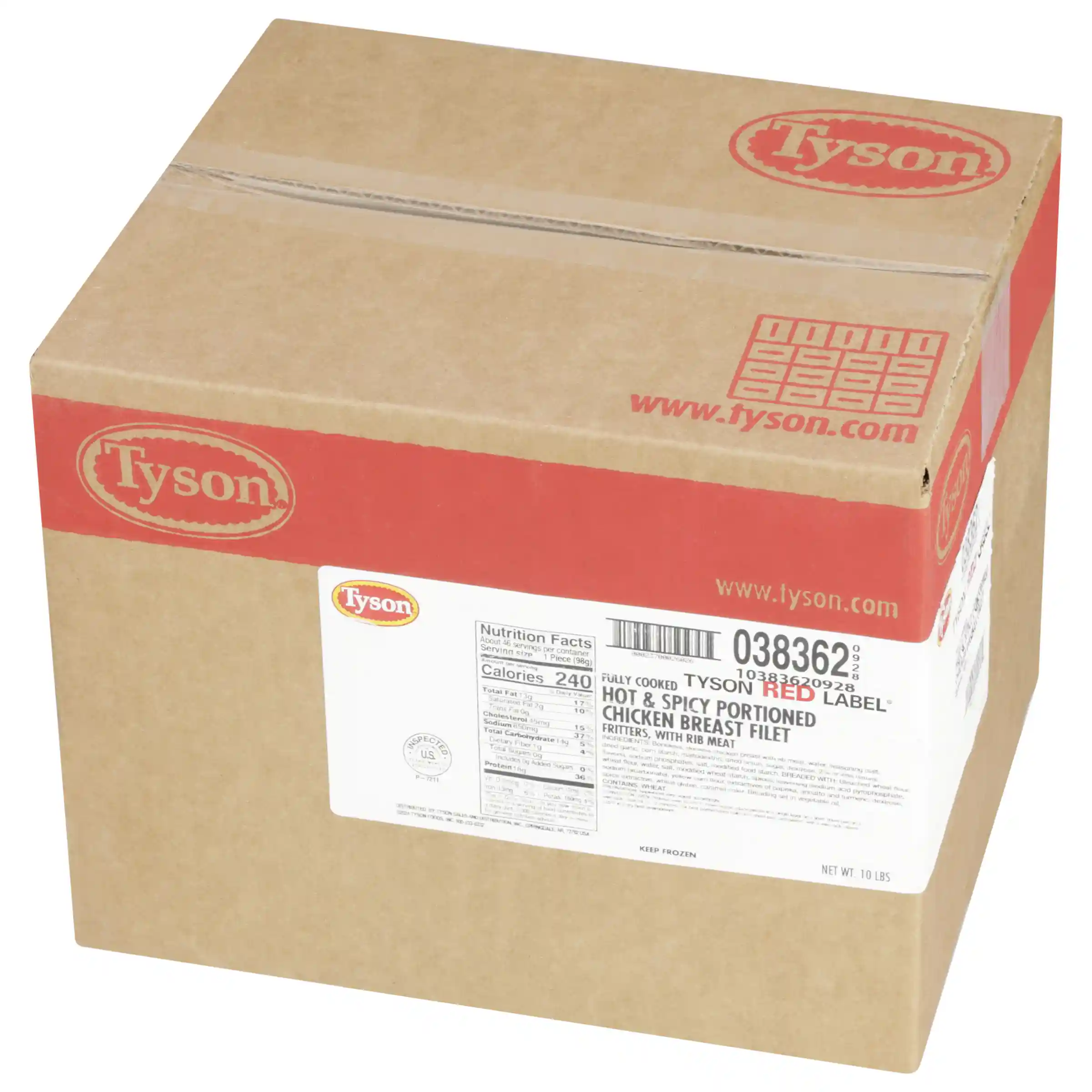Tyson Red Label® Fully Cooked Hot & Spicy Select Cut Chicken Breast Filet Fritters, 3.5 oz. _image_5