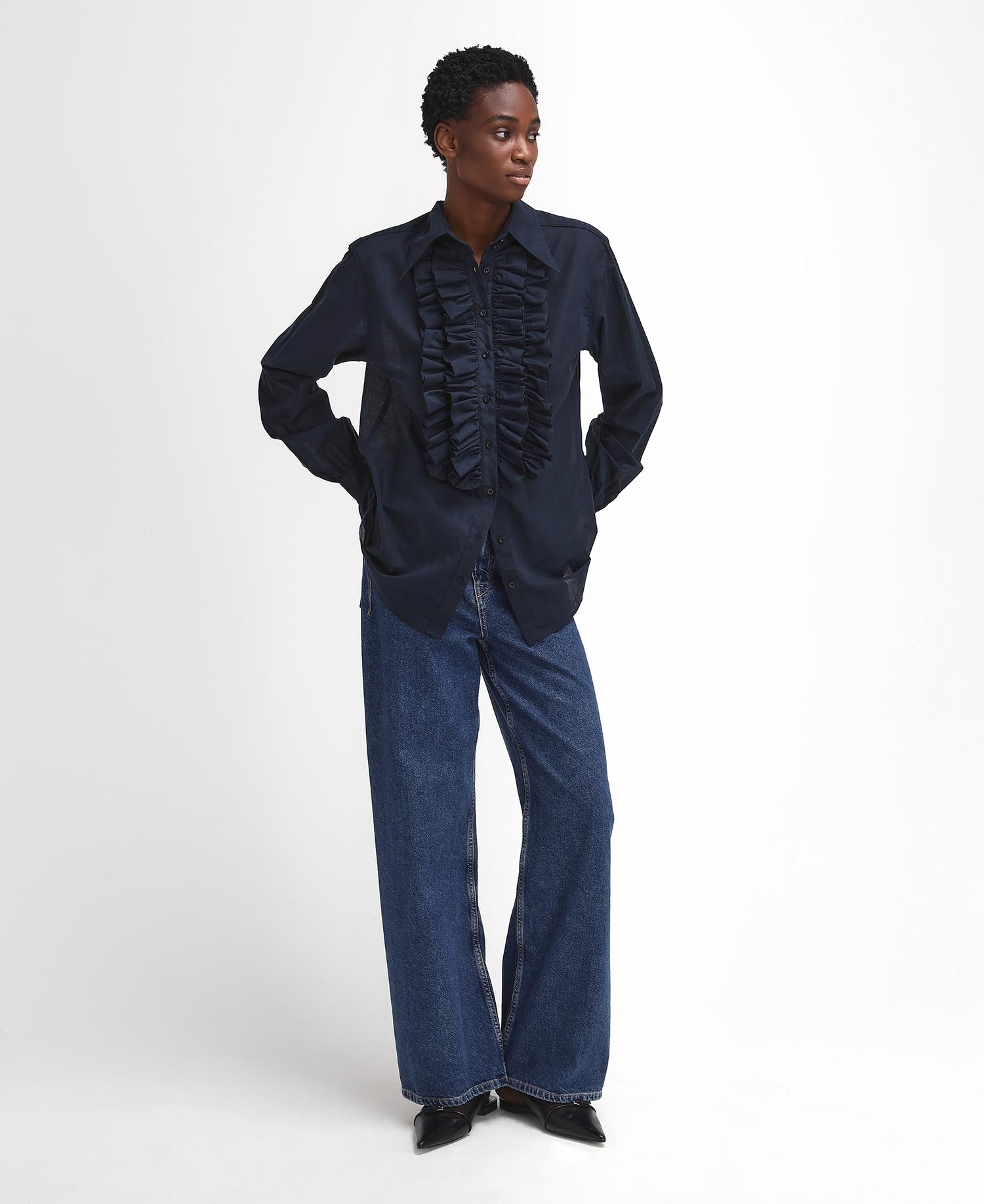 Barbour The Edit by Alexa Maximillian Ruffled Long-Sleeved Shirt image number 1