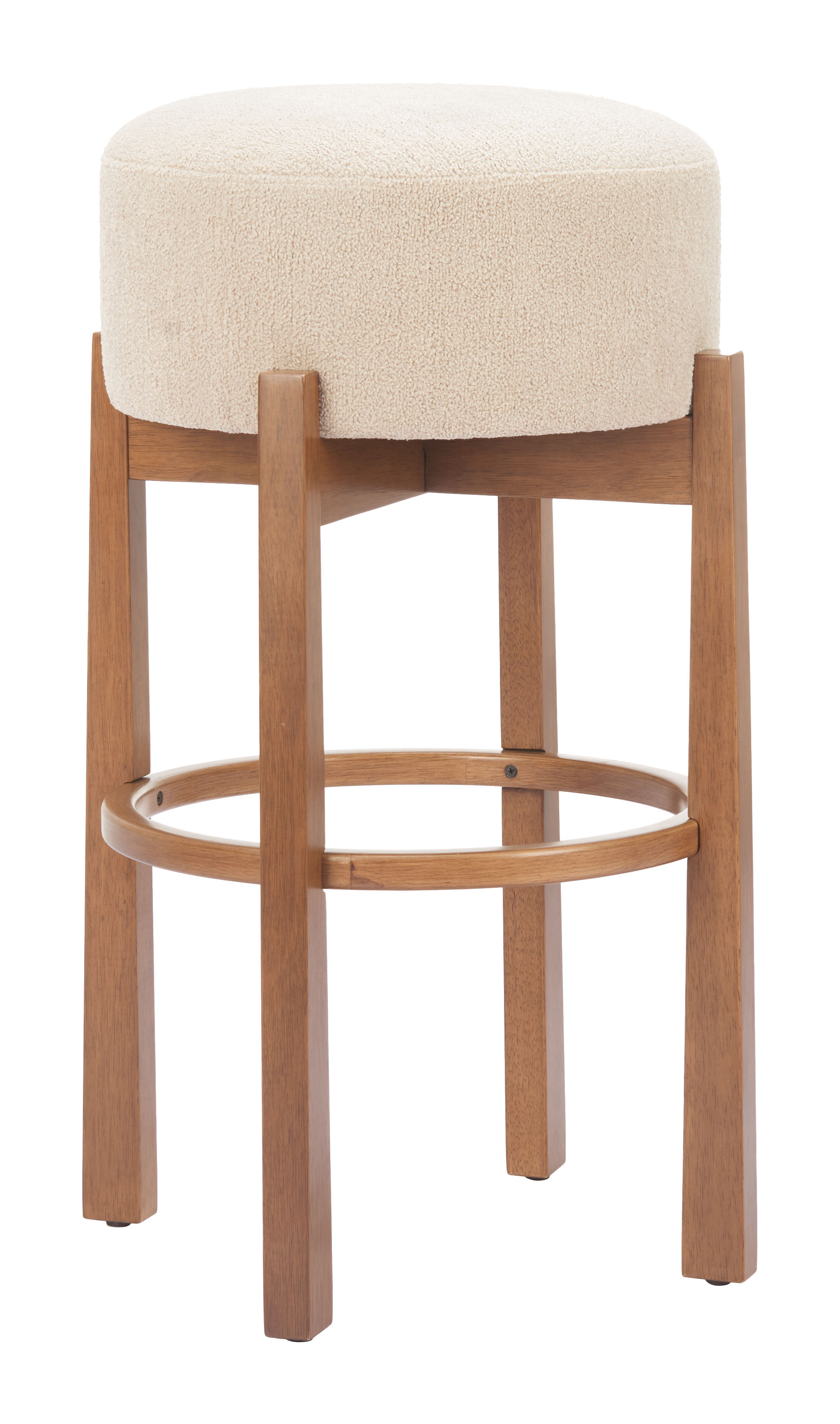 Nade Barstool (Set of 2) Beige & Walnut product image