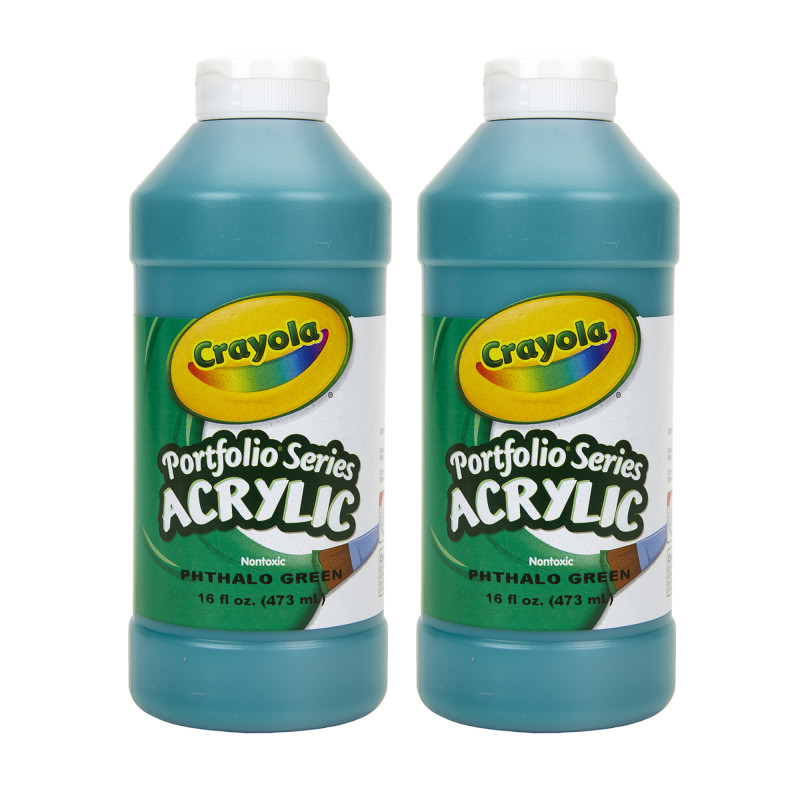 Portfolio Series Acrylic Paint, 16 oz., Phthalo Green, Pack of 2