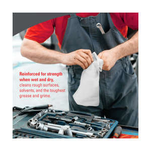 KIM41025, Kimberly Clark, WypAll PowerClean X80 Heavy Duty, 12.20"x12.40", Hydroentangled, Industrial Wipers, White