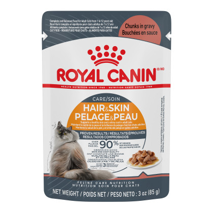 Royal Canin Feline Care Nutrition Hair & Skin Care Chunks in Gravy Pouch Cat Food