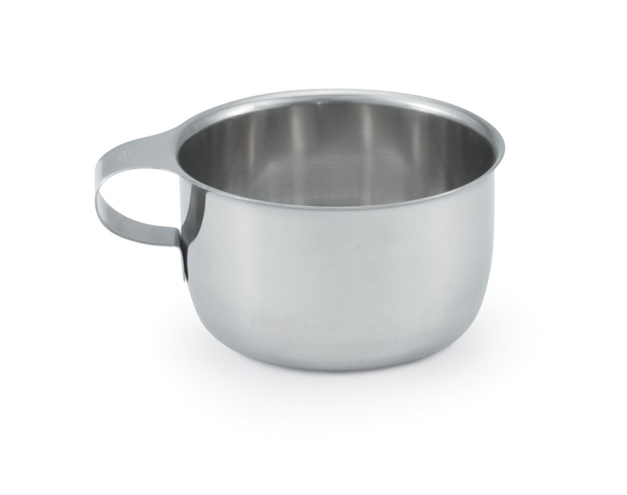 One-piece stainless steel drink or soup cup