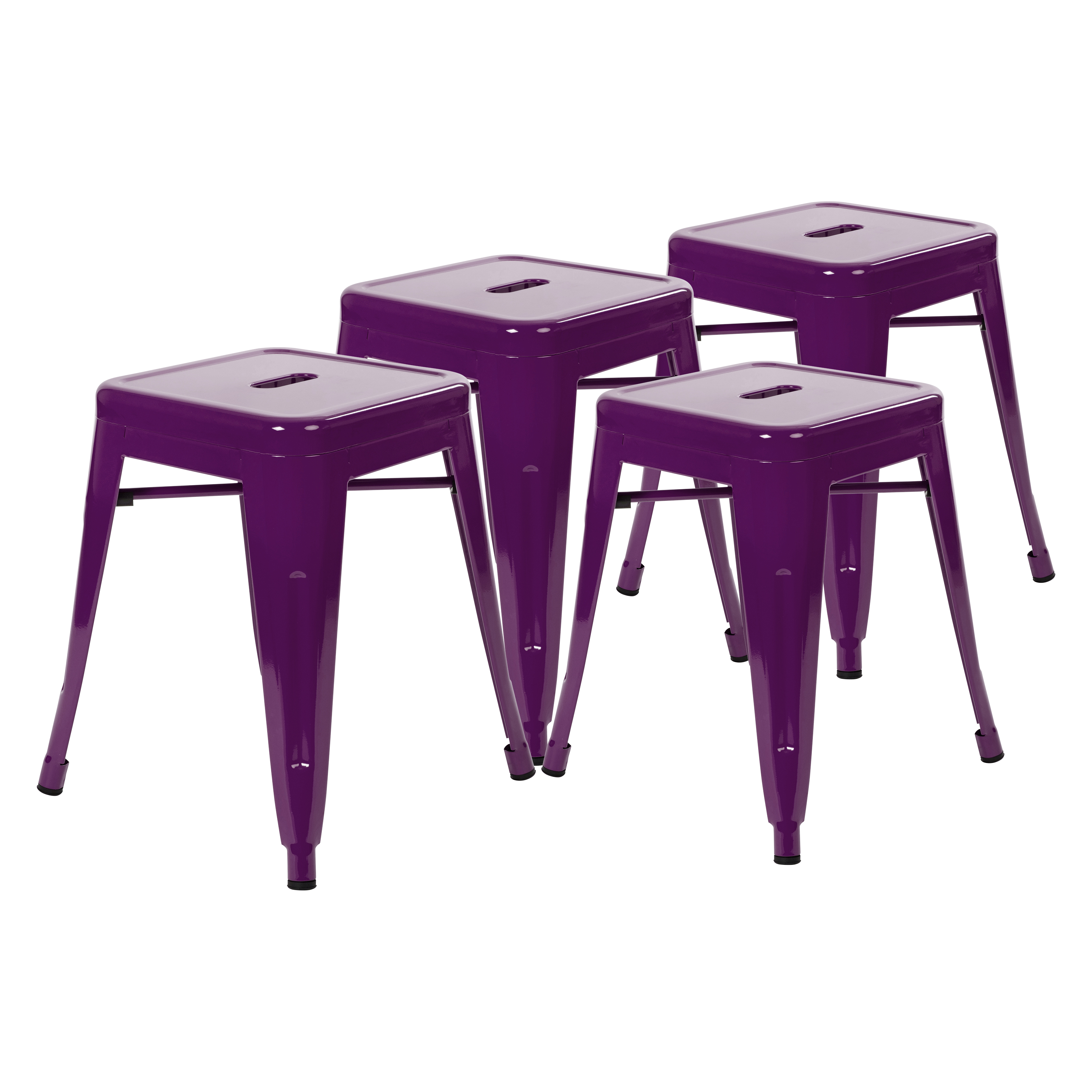 18" Table Height Stool, Stackable Backless Metal Indoor Dining Stool, Commerc... - Picture 26 of 114