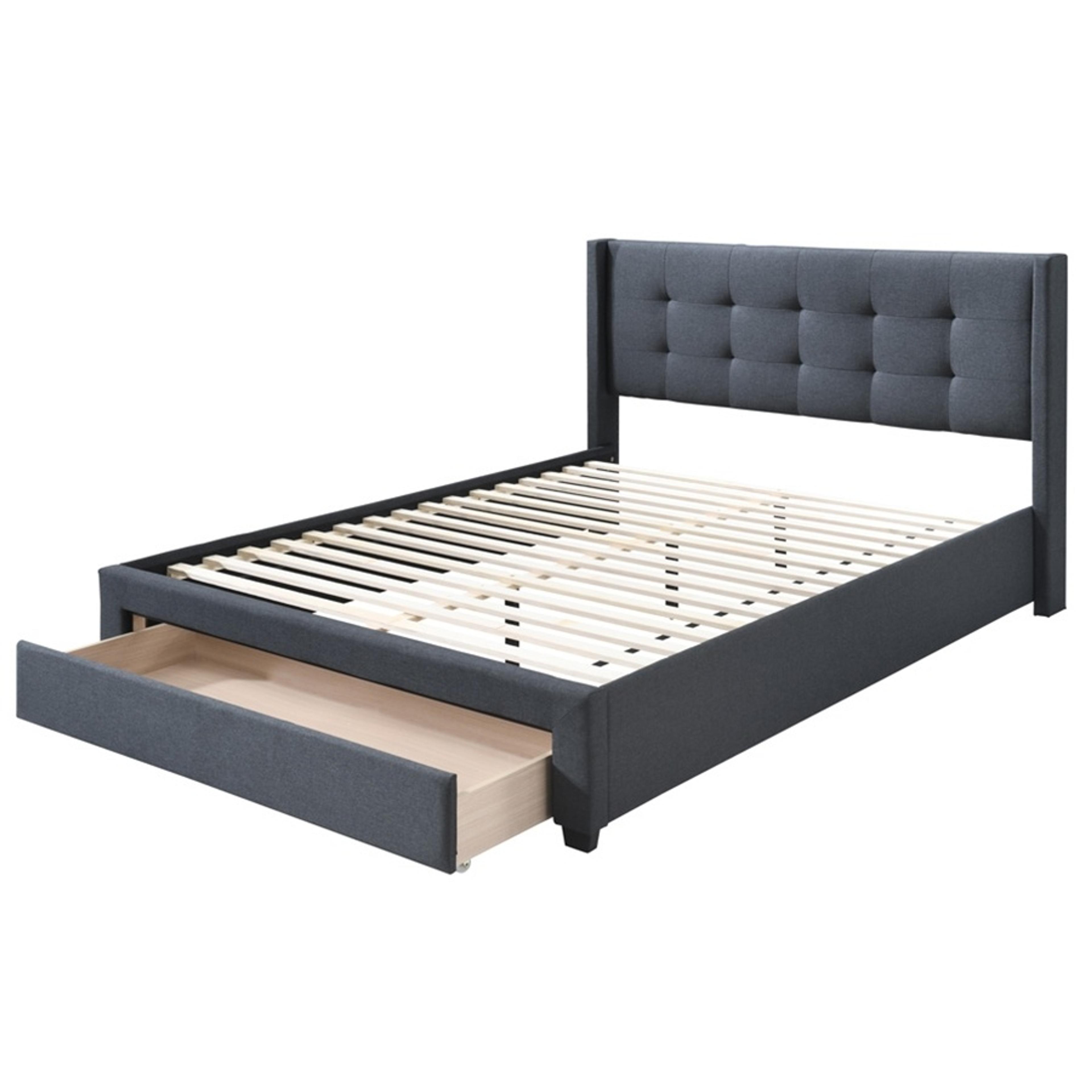 Product image of the Jordan Bed Frame, Drawer Base, Charcoal from Forty Winks