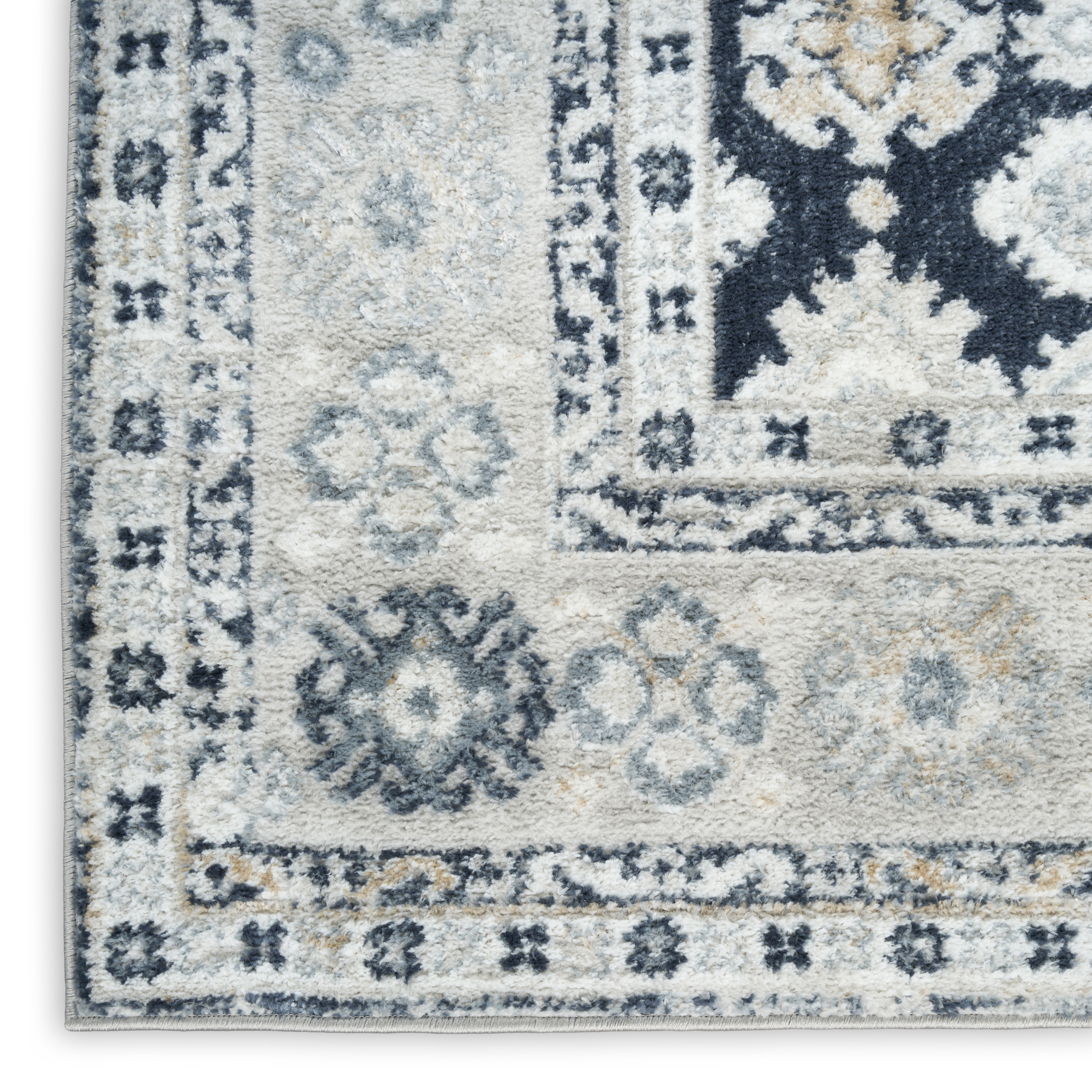 Nourison Dekor 5'3" x 7' Grey Navy Vintage Indoor Rug