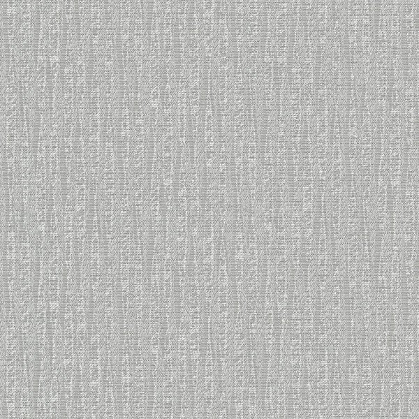 Gray woven fabric displays subtle vertical ribbed texture across a uniform, close-up surface; fine threads and slight irregularities suggest linen-like upholstery or wallpaper material.