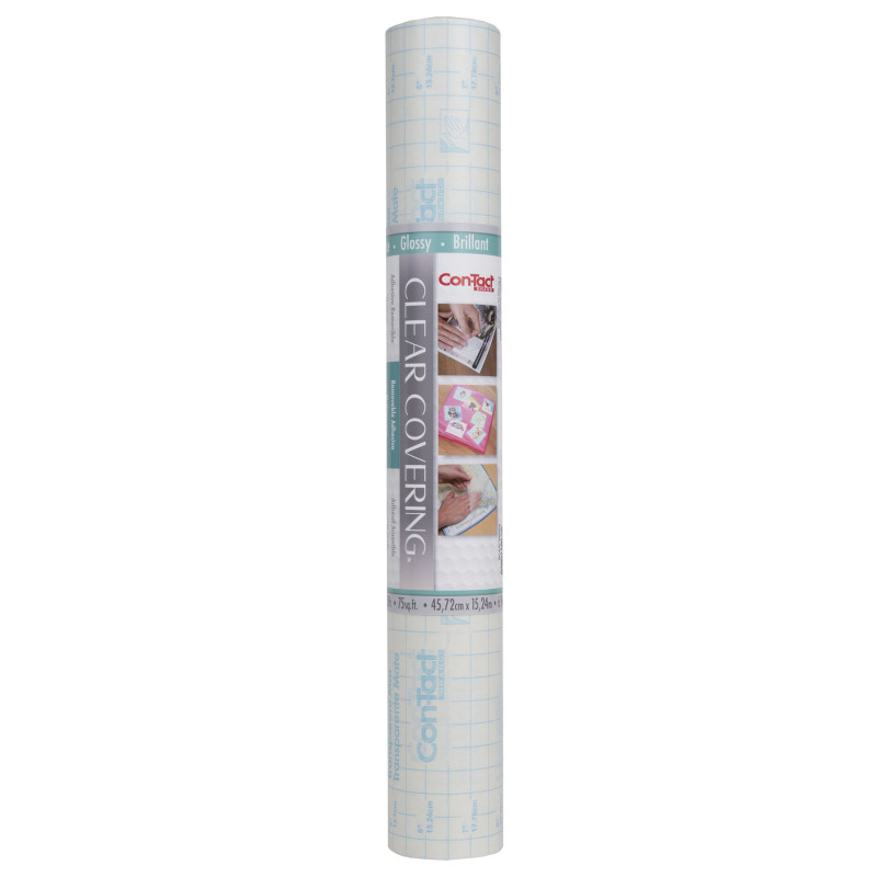 Clear Cover™ Adhesive Covering, Clear, 18" x 50 ft, Glossy
