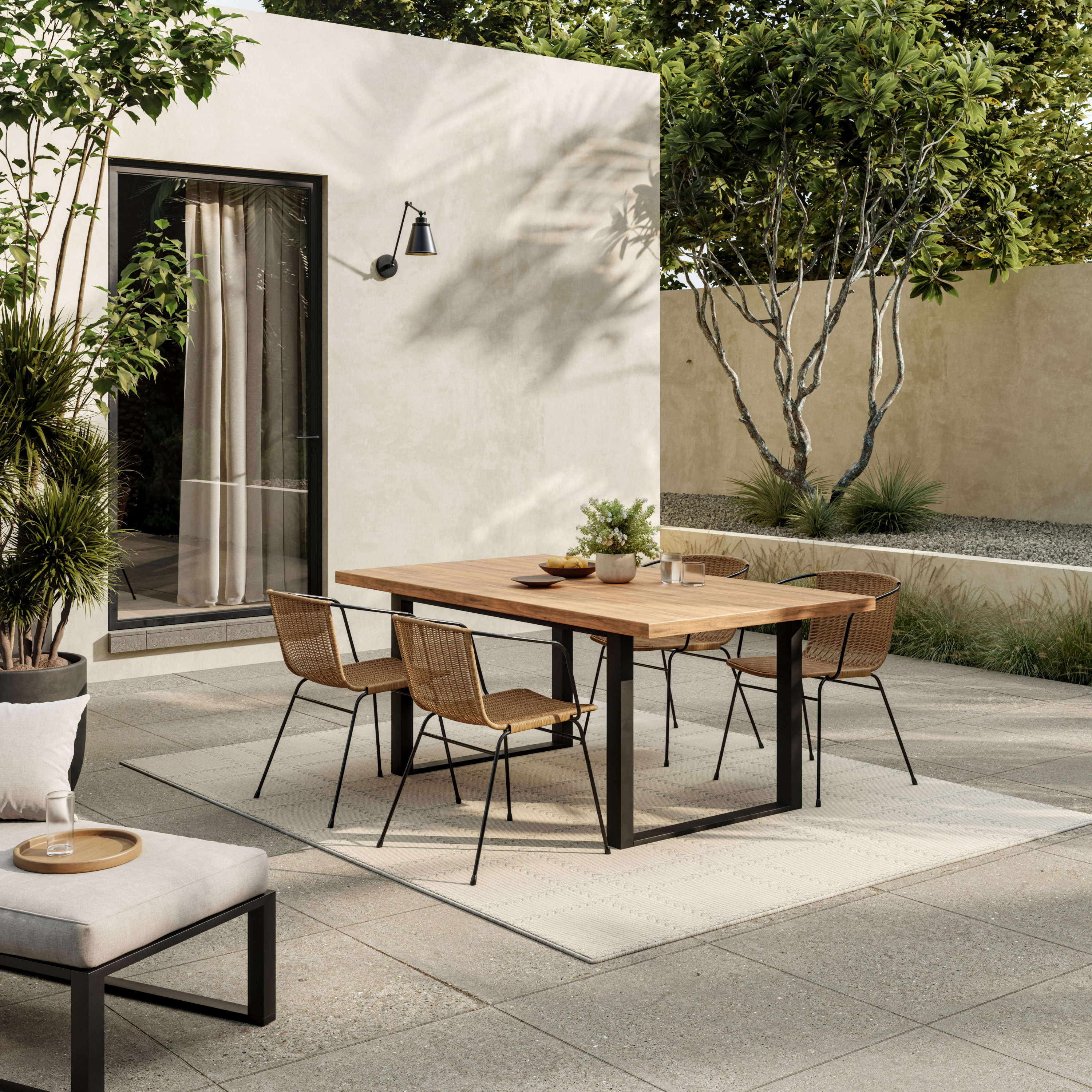 Nourison Horizon Indoor/Outdoor 4' x 6' Grey Modern Rug