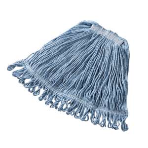 Rubbermaid Commercial, Super Stitch®, Blend Looped-End Wet Mop Head with 1" Headband, 20 oz, Blue