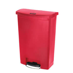 Rubbermaid Commercial, Streamline®, Step-On, 24 gal, Resin, Red, Rectangle, Receptacle