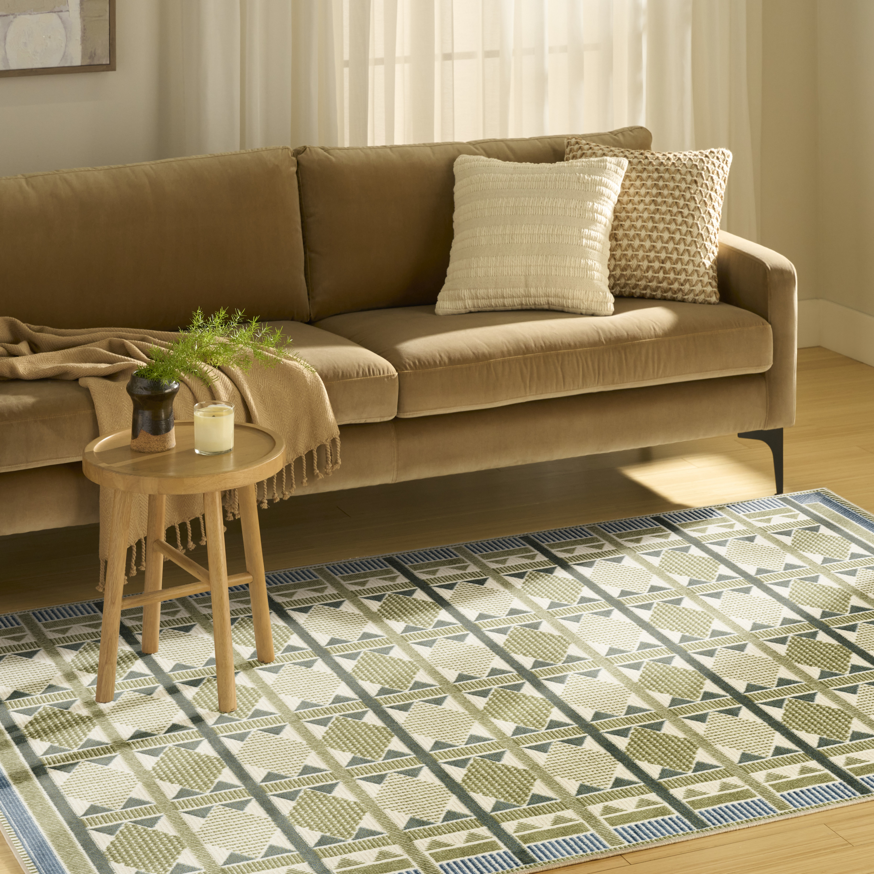 Nourison Nordic 4' x 6' Green Blue Modern Indoor Rug