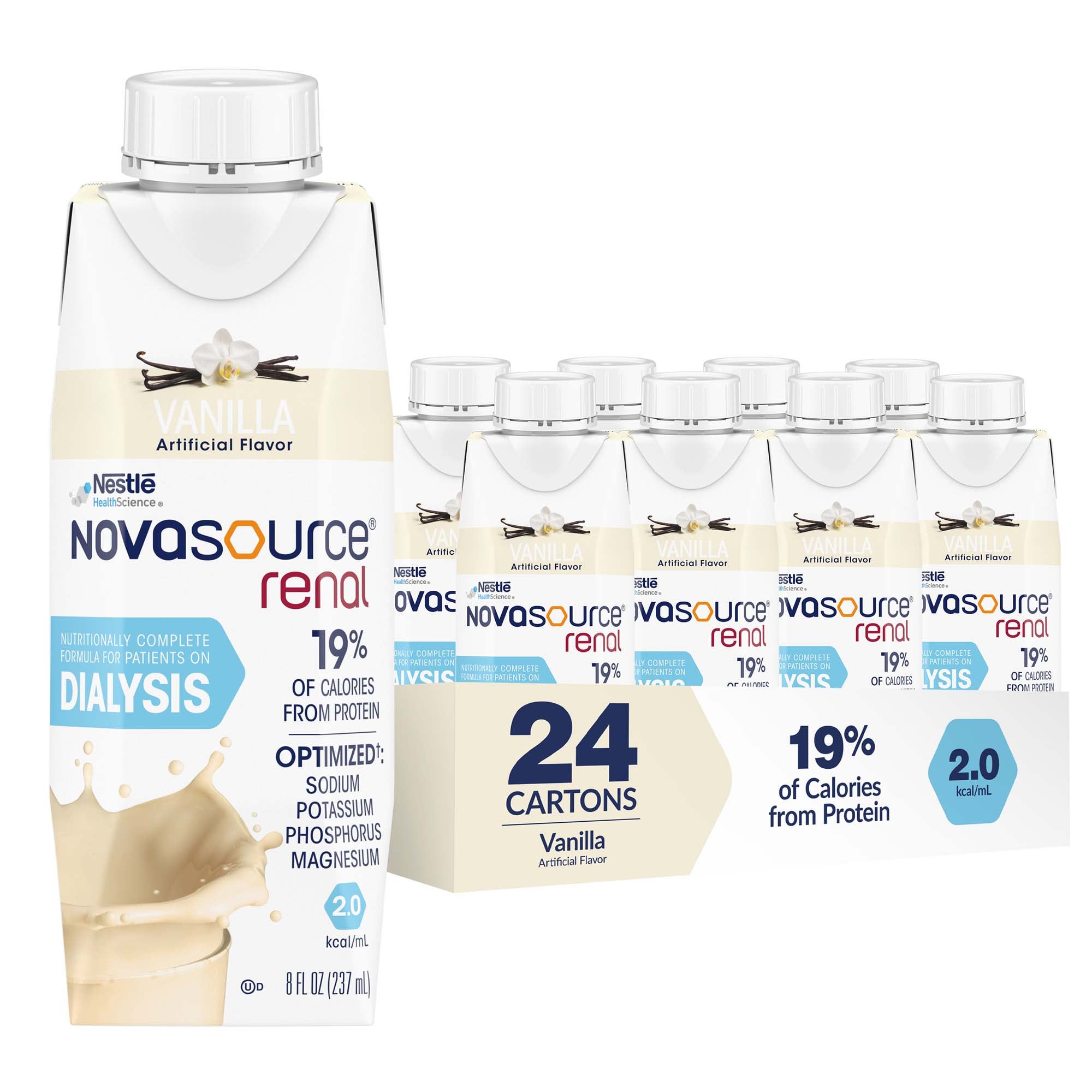 Novasource® Renal Vanilla Formula for Patients on Dialysis, 8-ounce Carton