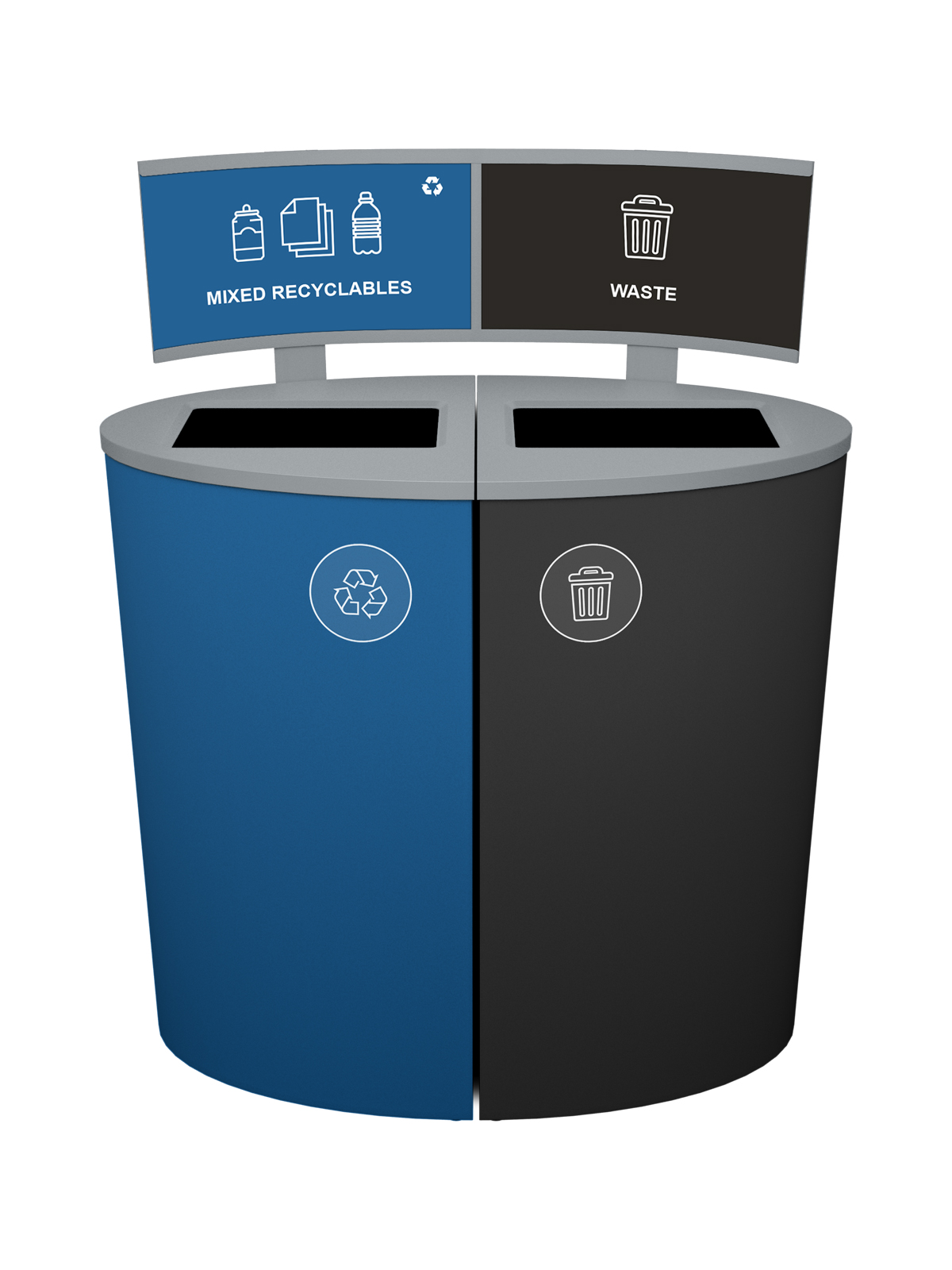 SPECTRUM – Double – Kit – Mixed Recyclables-Waste – Full – Blue-Black
