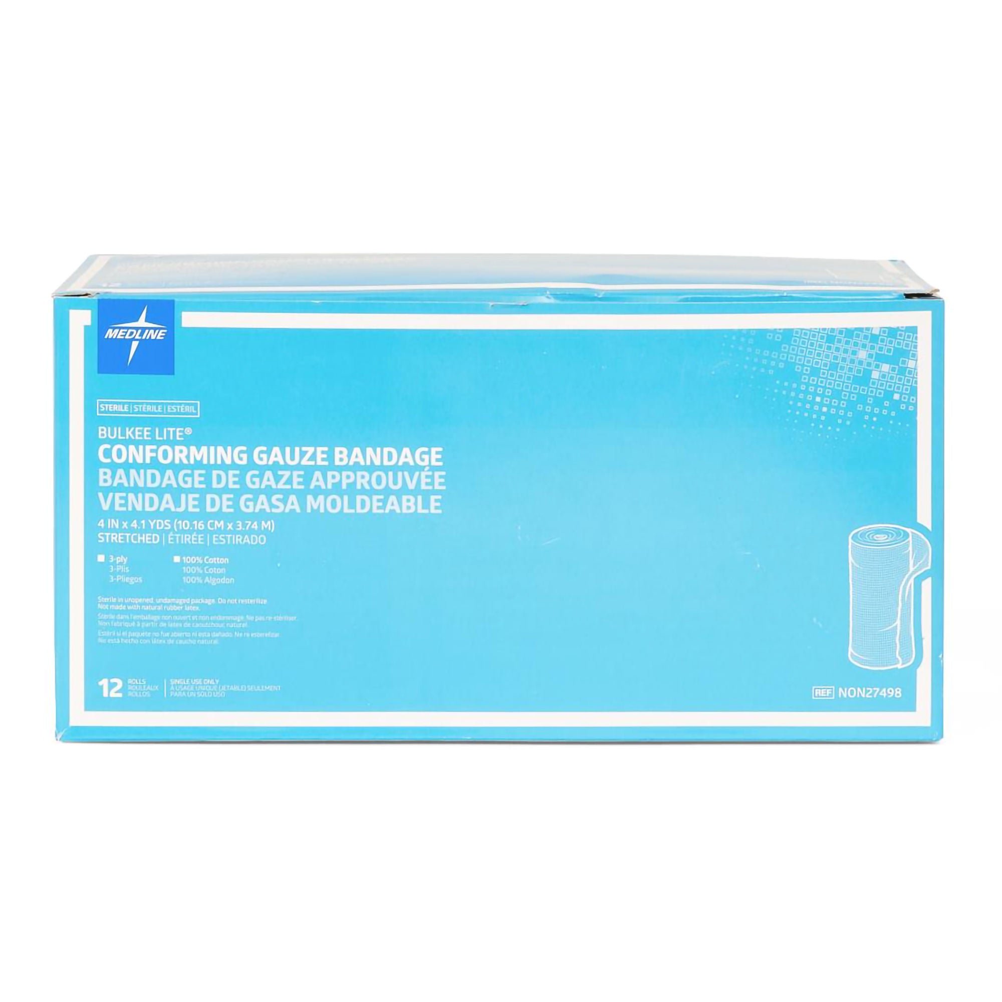 Bulkee Lite® Conforming Gauze Bandage, 4 Inch x 4.1 Yard