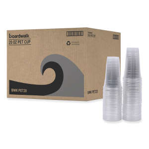 Boardwalk, Plastic Cold Cups, 20 oz, PET, Clear