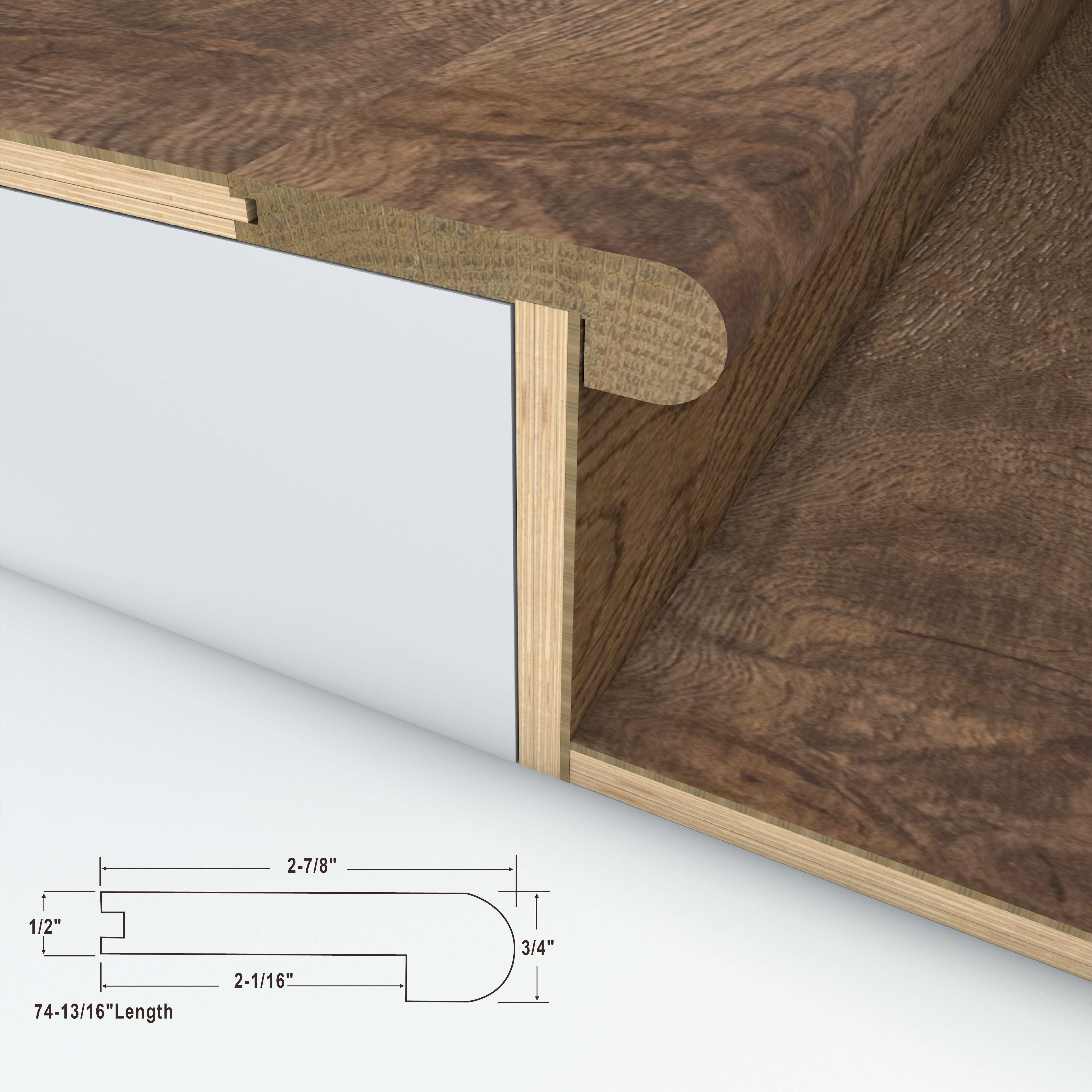 Cellar Door Cali Hardwoods Stair Nosing Flush view 3