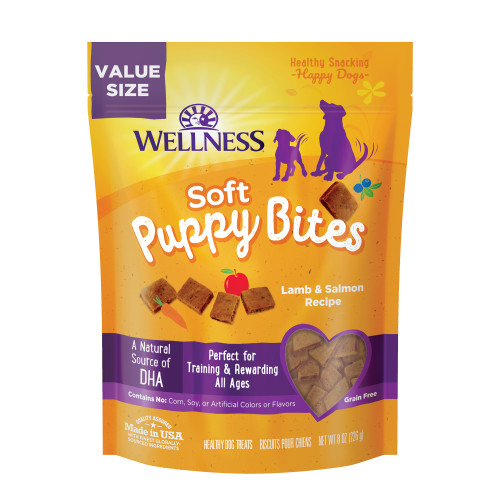 Wellness Puppy Bites Lamb & Salmon Front packaging