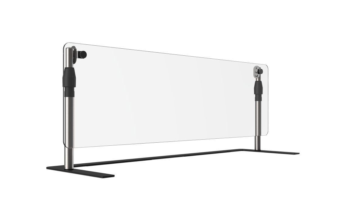 48-inch-wide mobile adjustable breath guard with flat acrylic panel