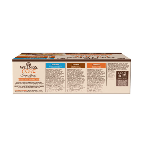 Wellness CORE SIGNATURE SELECTS Poultry Selection Variety Pack back packaging