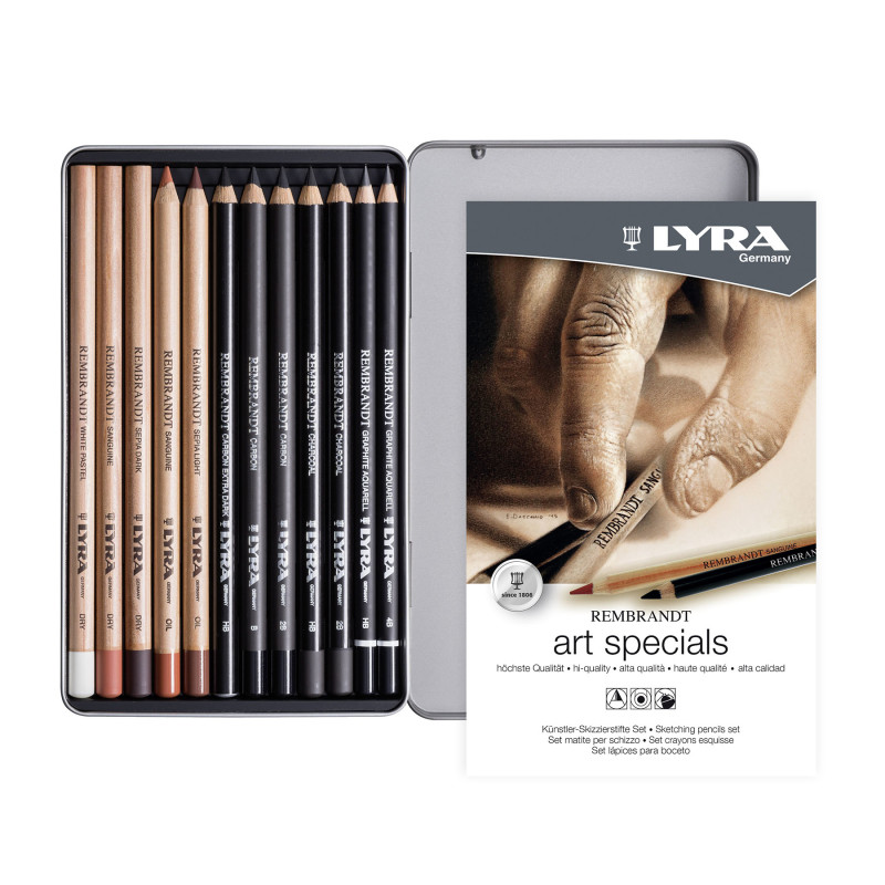 Rembrandt Art Special Graphite Set Tin, Artist Pencils, Assorted Colors, 12 Pieces