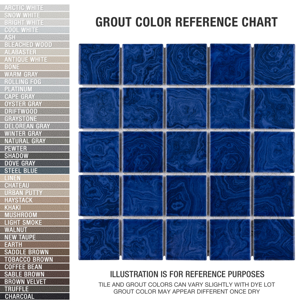 Resort Marine Blue 12 in. x 12 in. Porcelain Mosaic Tile