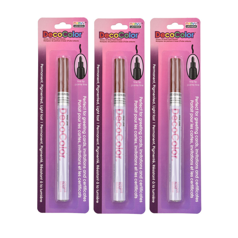 DecoColor® Paint Marker, Fine Tip, 200-S, Brown #6, Set of 3
