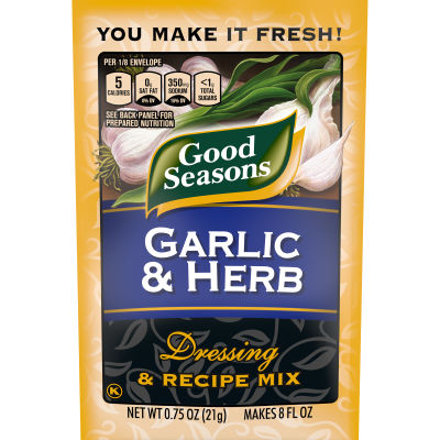 Good Seasons Garlic & Herb Dressing & Recipe Mix, 0.75 oz Packet