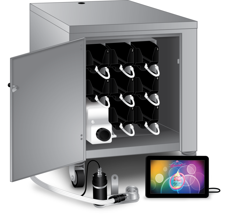 Eight-flavor blended Flavor Burst® soft-serve system