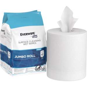 Tork, Everwipe Surface Cleaning Wet Wipe Jumbo Rolls,  900 Wipes/Container