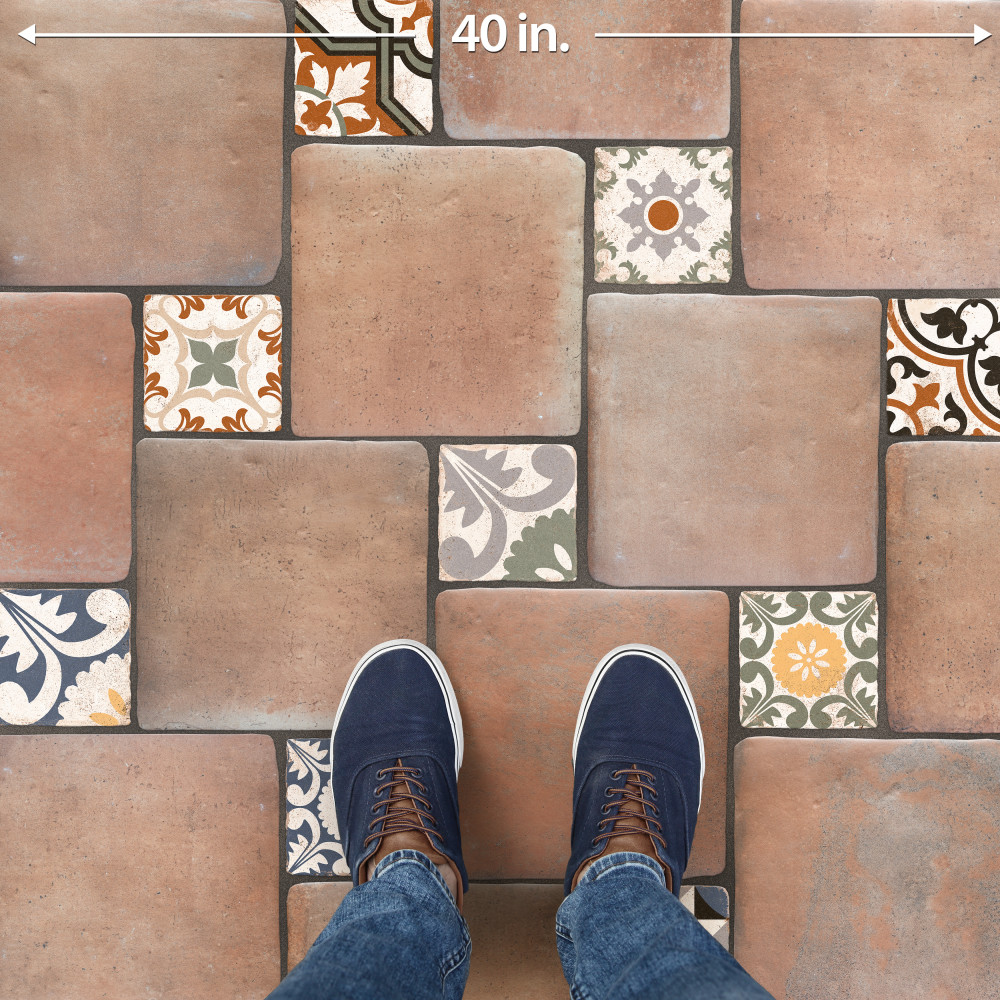 Benisa Marelle Cotto with Aida Taco 11-7/8 in. x 17-3/4 in. Porcelain Floor and Wall Tile