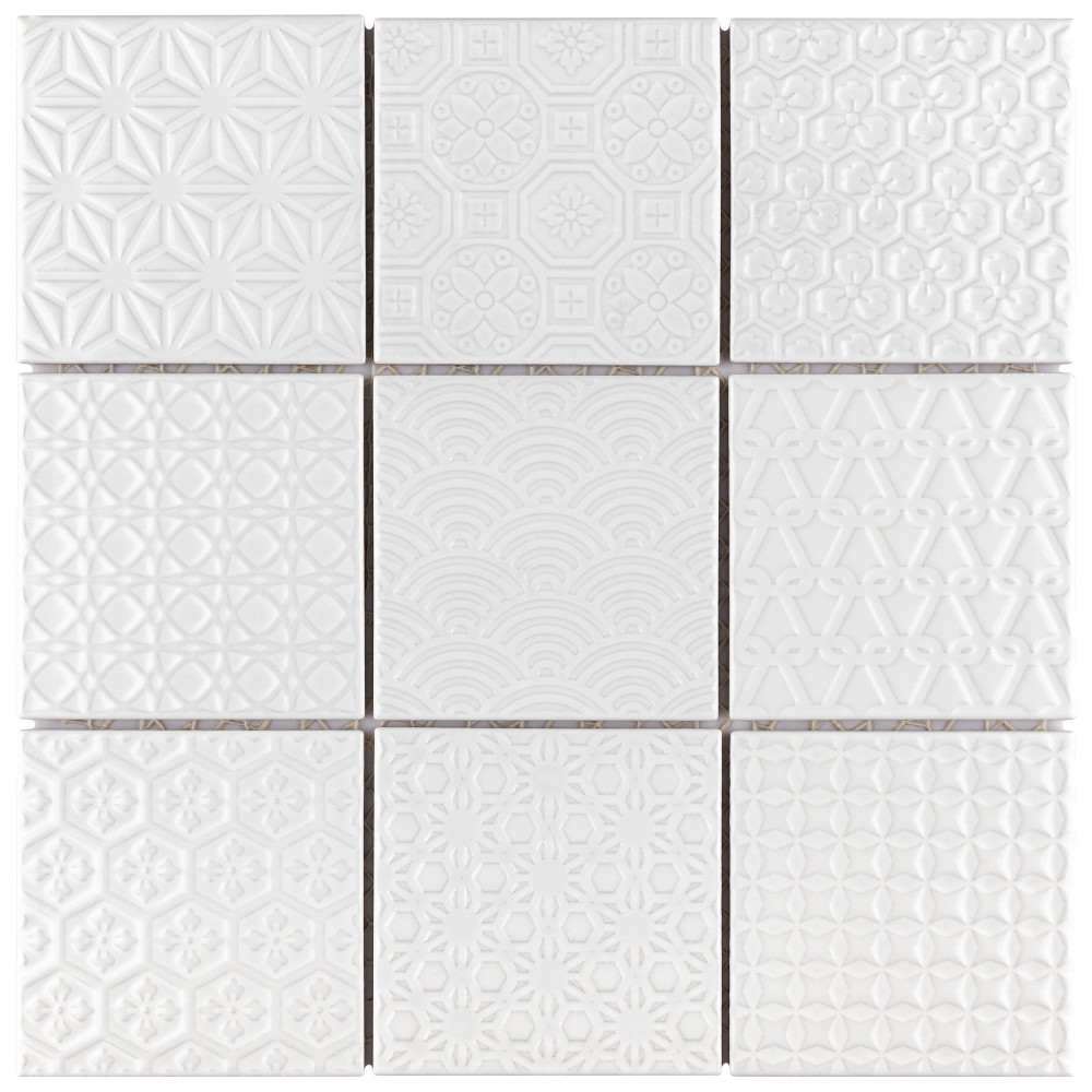Spirit White 11-5/8 in. x 11-5/8 in. Porcelain Mosaic Tile