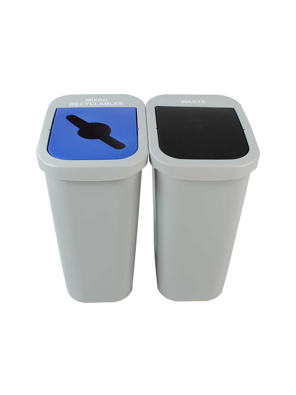 BILLI BOX – Double – Kit – 10 G – Mixed Recyclables-Waste – Mixed-Swing – Grey-Blue-Black