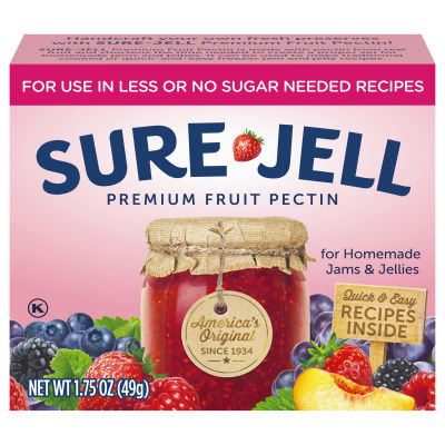 Sure-Jell Premium Fruit Pectin for Less or No Sugar Needed Recipes, 1.75 oz Box