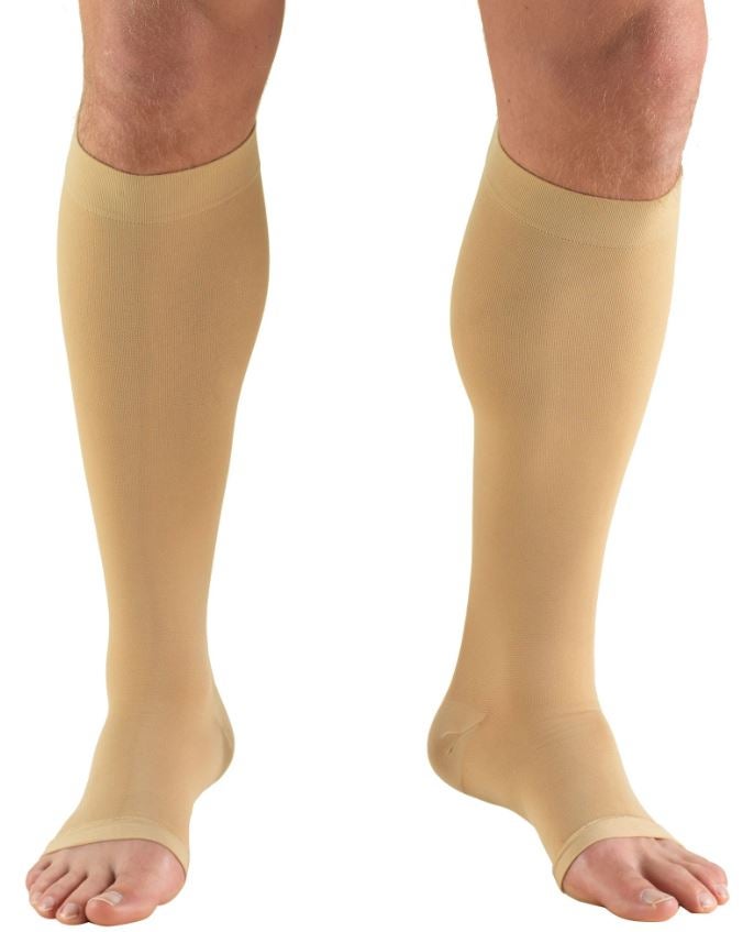 Compression Stocking Truform® Knee High Medium Beige Open Toe
